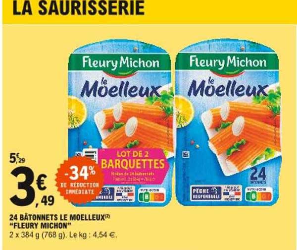 24 Bâtonnets Le Moelleux "fleury Michon"