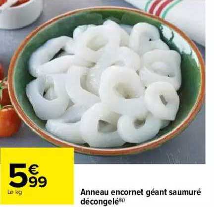 anneau encornet géant saumuré décongelé