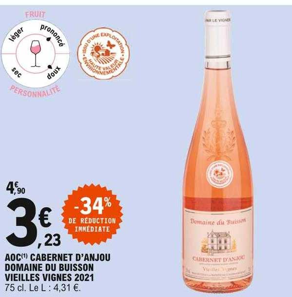 aoc cabernet d'anjou domaine du buisson vieilles vignes 2021