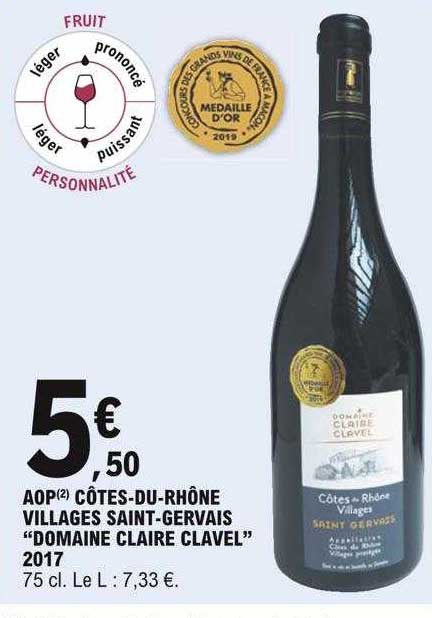 aop côtes-du-rhône villages saint-gervais "domaine claire clavel"