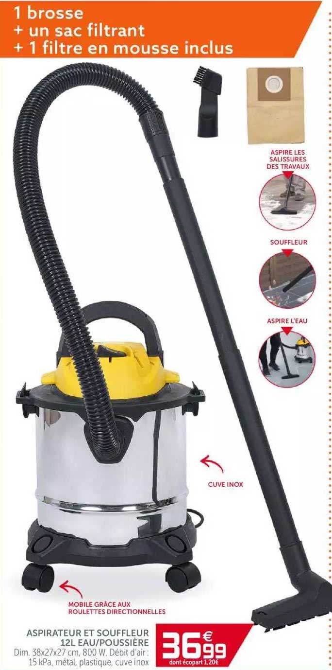 aspirateur et souffleur 12l eau-poussière