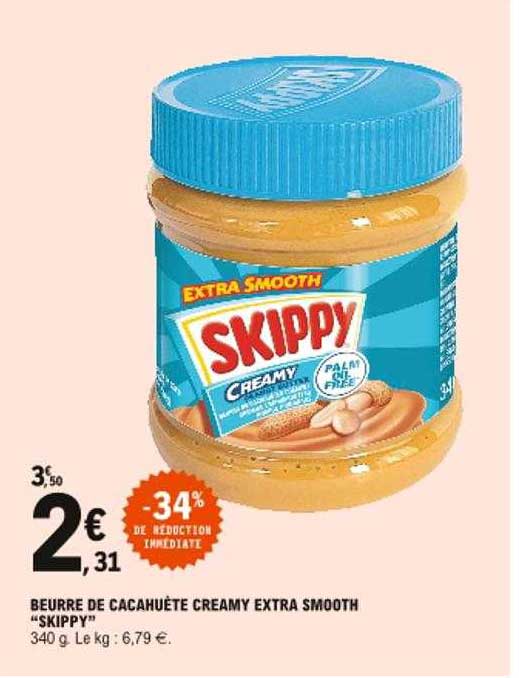 beurre de cacahuète creamy extra smooth "skippy"