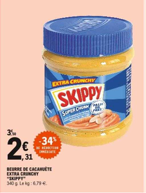 beurre de cacahuète extra crunchy "skippy"