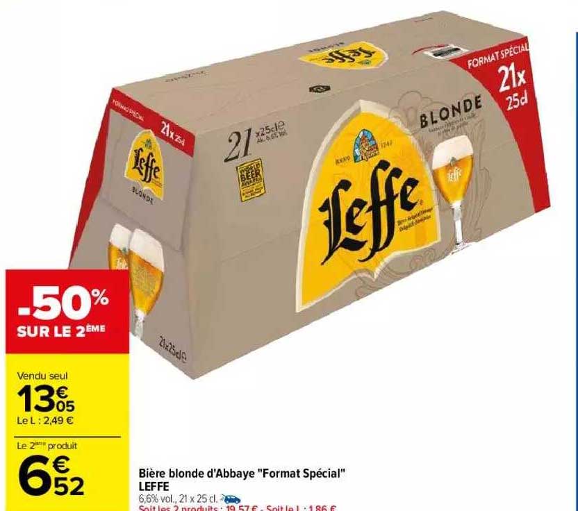 bière blonde d'abbaye "format spécial" leffe