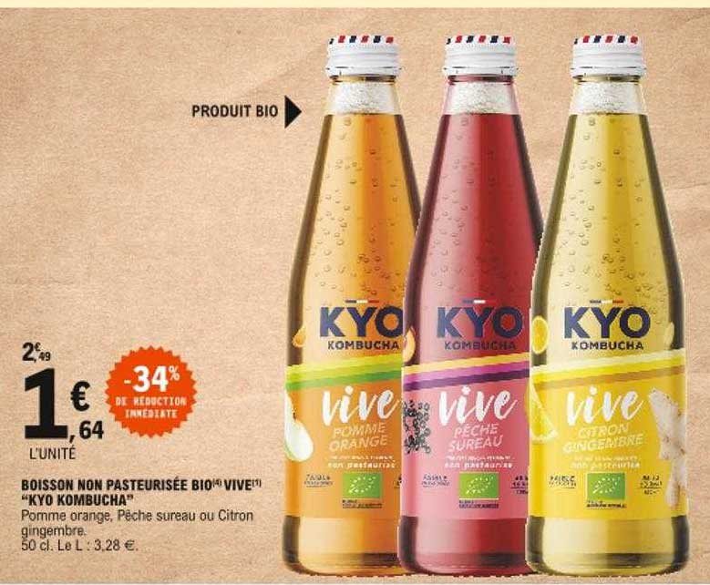 boisson non pasteurisée bio vive "kyo kombucha"