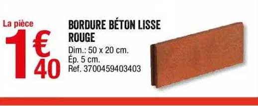 Bordure Béton Lisse Rouge