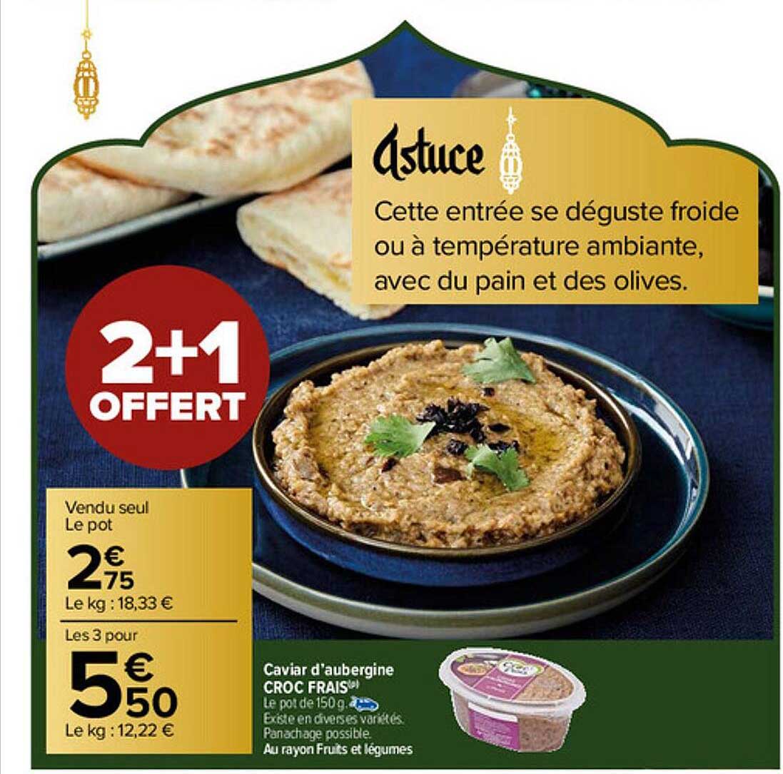 caviar d'aubergine croc frais