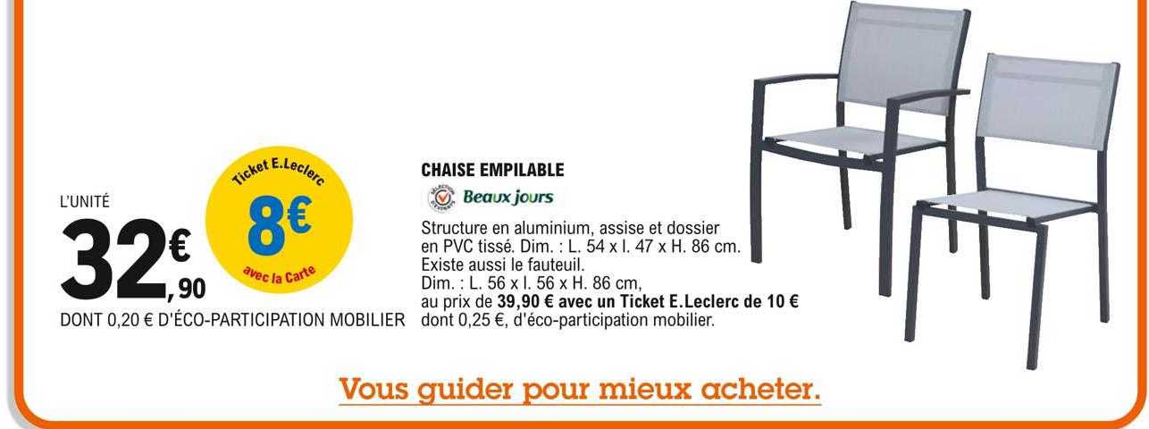 chaise empilable beaux jours