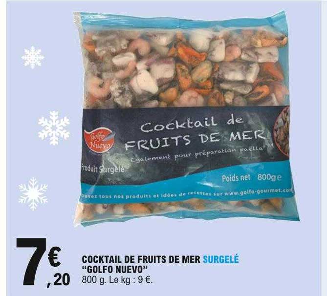 cocktail de fruits de mer surgelé "golfo nuevo"