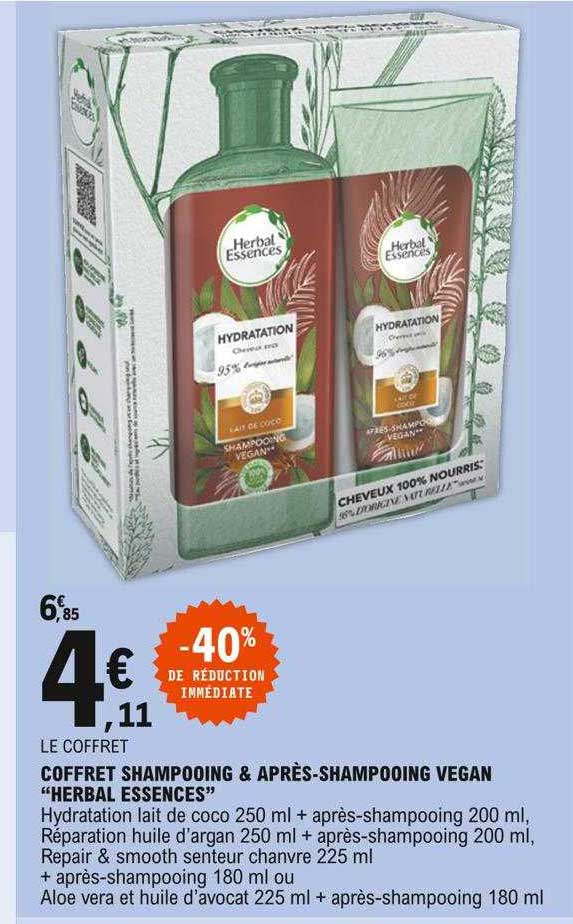 Coffret Shampooing & Après-shampooing Vegan "herbal Essences"