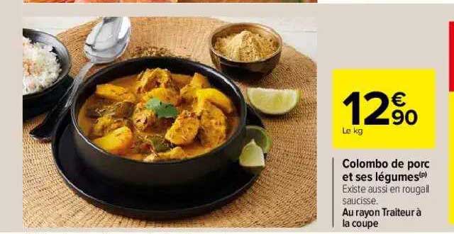 colombo de porc et ses légumes