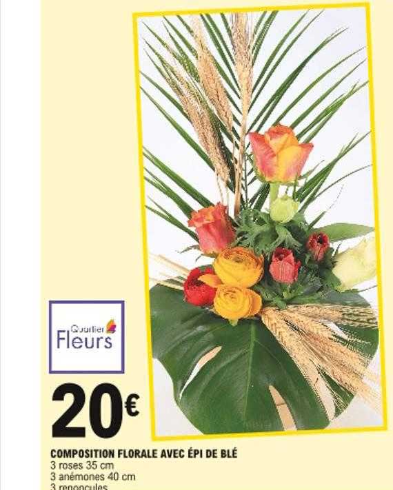 composition florale avec épi de blé