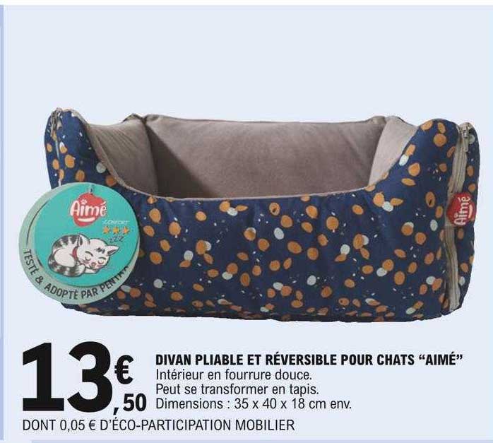 divan pliable et réversible pour chats "aimé"
