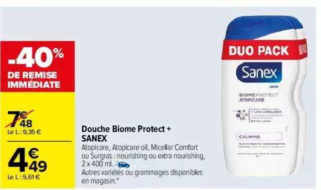 douche biome protect + sanex