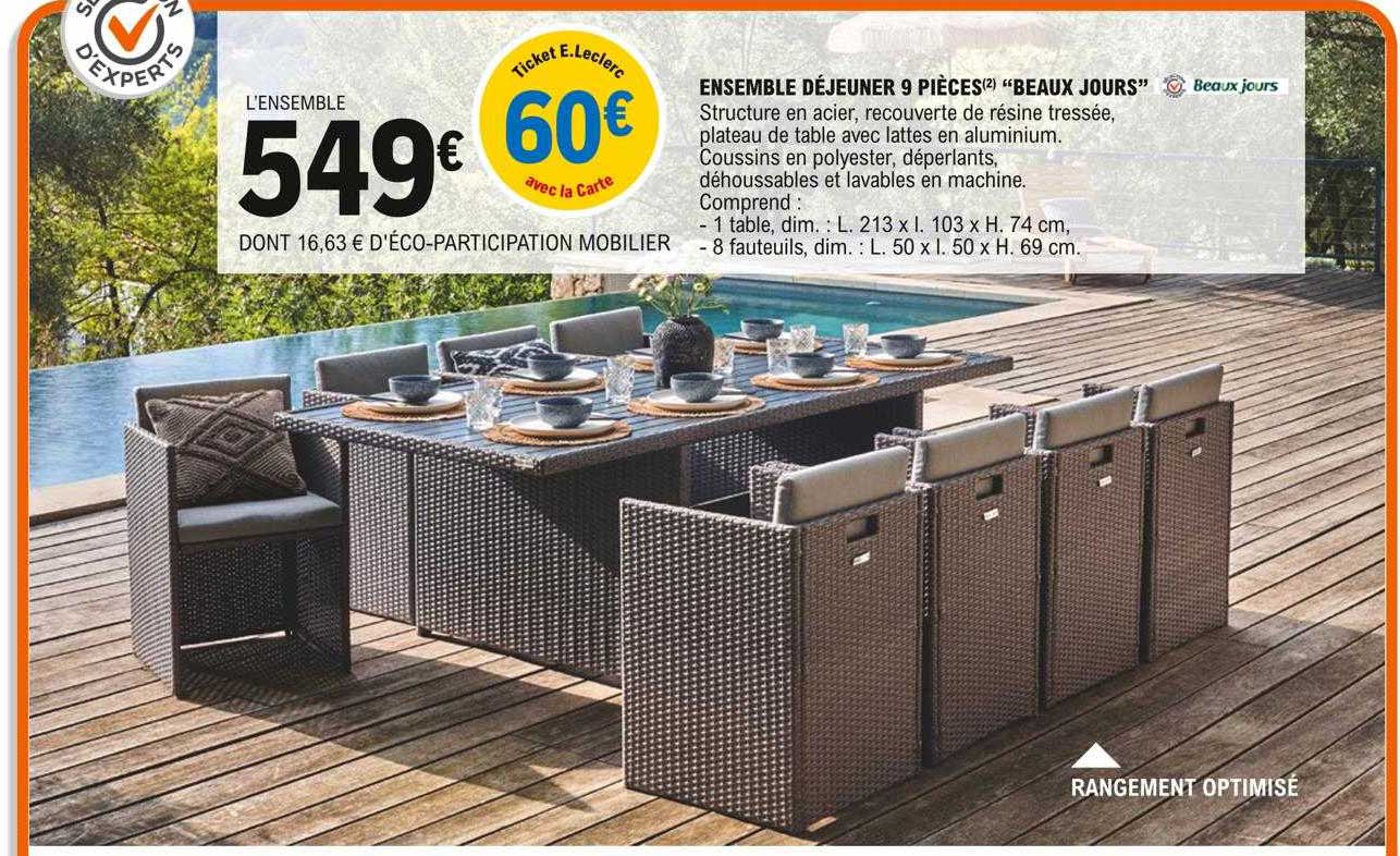 ensemble déjeuner 9 pièces "beaux jours"