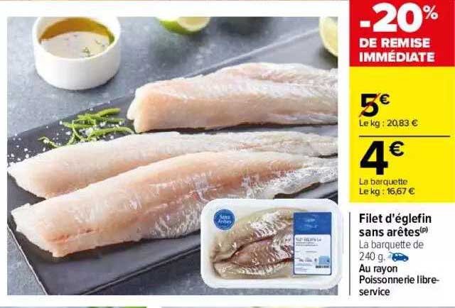 filet d'églefin sans arêtes