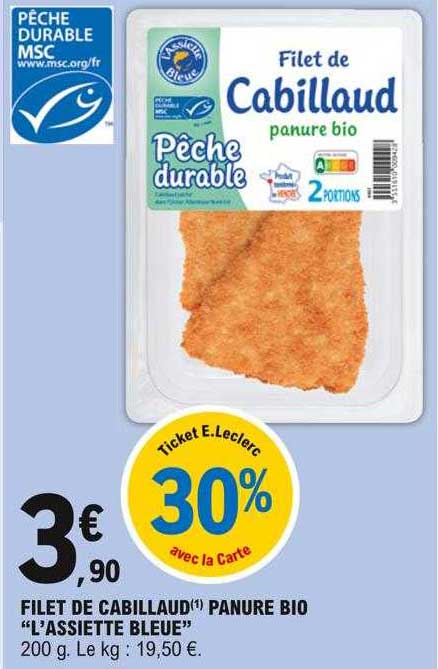 filet de cabillaud panure bio "l'assiette bleue"