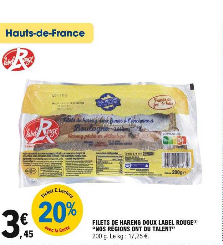 Filets De Hareng Doux Label Rouge "nos Régions Ont Du Talent"
