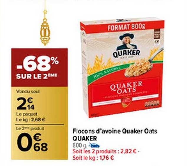 flocons d'avoine quaker oats quaker