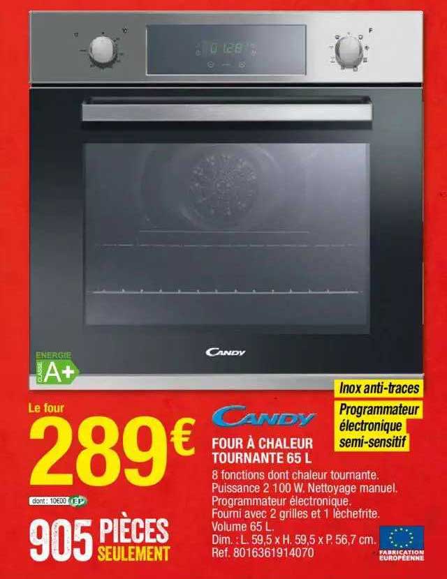 four à chaleur tournante 65 l candy