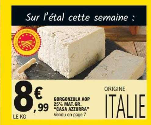 gorgonzola aop 25% mat. gr. "casa azzurra"