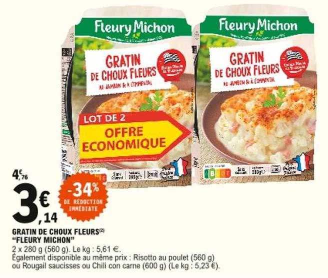 gratin de choux fleurs "fleury michon"