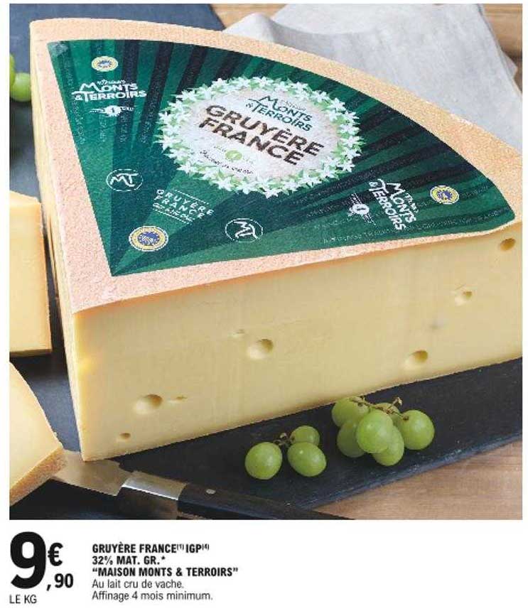 gruyère france igp 32% mat. gr. "maison monts & terroirs"