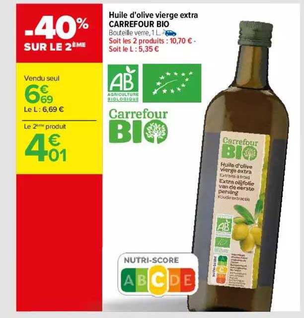 Huile D'olive Vierge Extra Carrefour Bio
