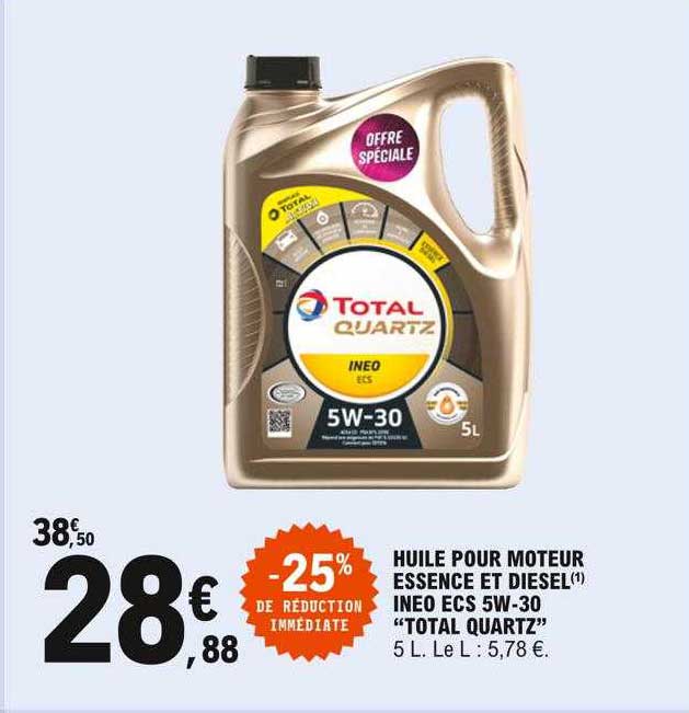 huile pour moteur essence et diesel ineo ecs 5w-30 "total quartz"