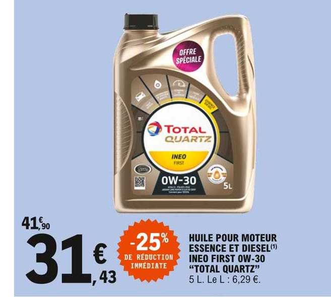 huile pour moteur essence et diesel ineo first ow-30 "total quartz"