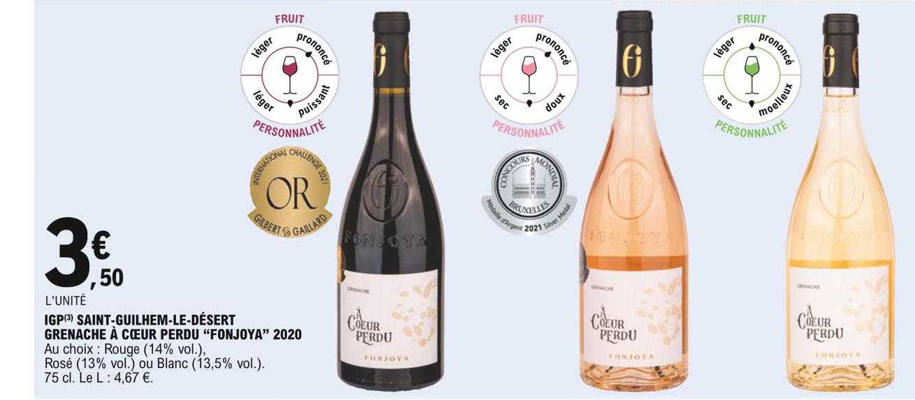 igp saint-guilhem-le-désert grenache à cœur perdu "fonjoya" 2020