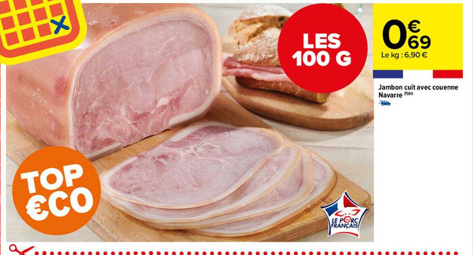 Jambon Cuit Avec Couenne Navarre