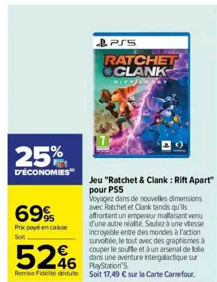 jeu "ratchet & clank : rift apart" pour ps5