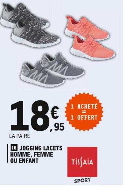 jogging lacets homme, femme ou enfant tissaia