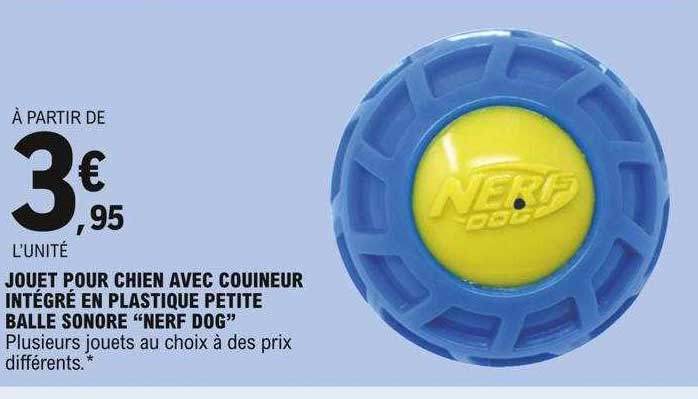 Jouet Pour Chien Avec Couineur Intégré En Plastique Petite Balle Sonore "nerf Dog"