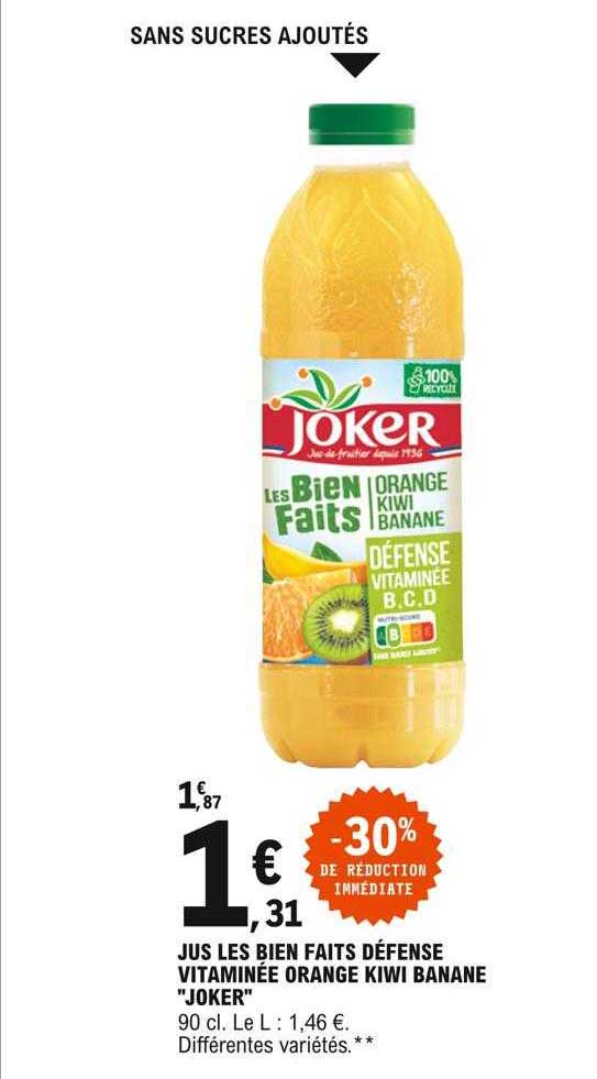 jus les bien faits défense vitaminée orange kiwi banene "joker"