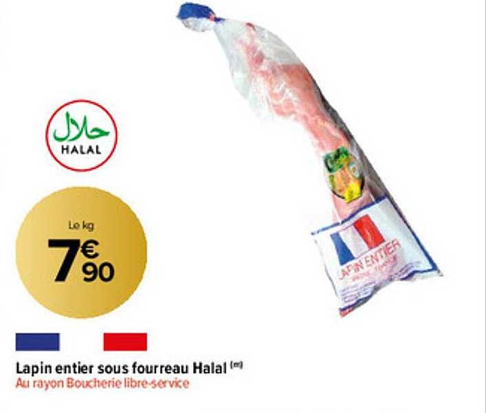 lapin entier sous fourreau halal