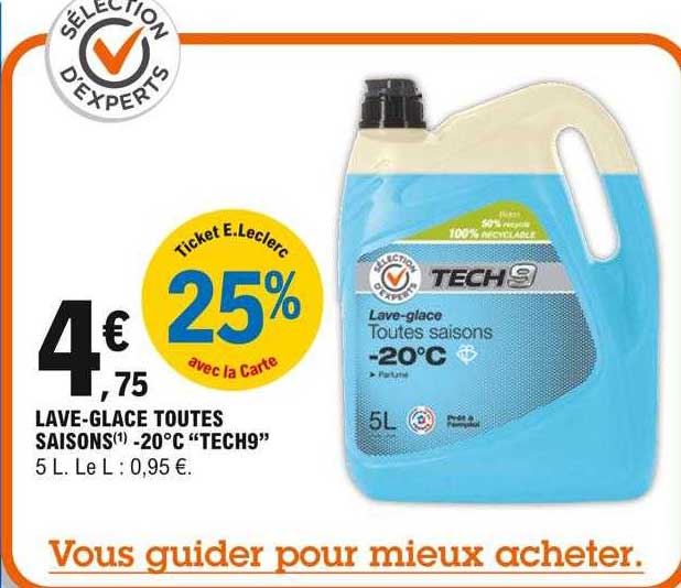 lave-glace toutes saisons -20°c "tech9"