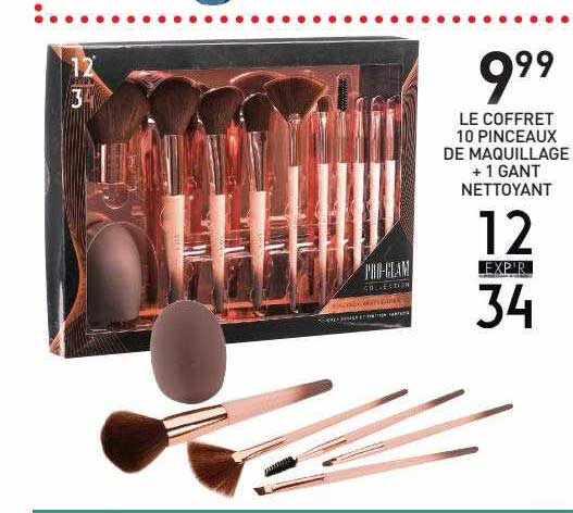 Le Coffret 10 Pinceaux De Maquillage + 1 Gant Nettoyant