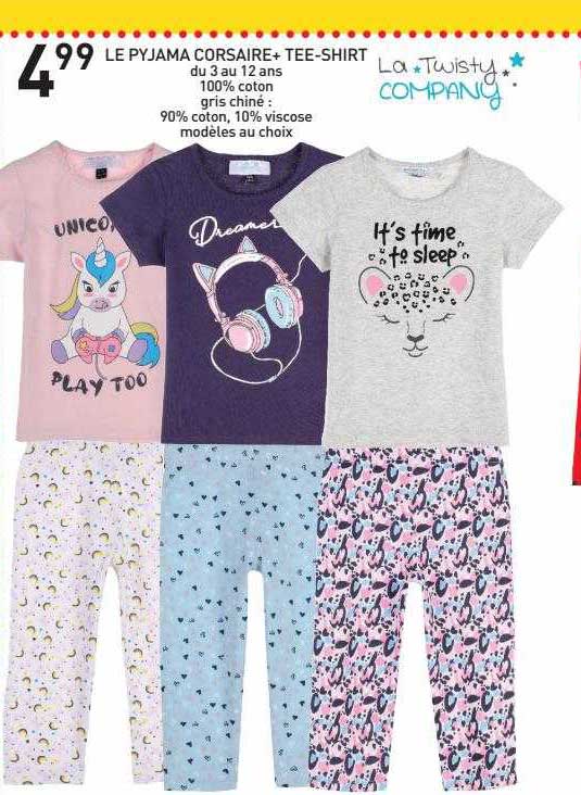 le pyjama corsaire + tee-shirt la twisty company