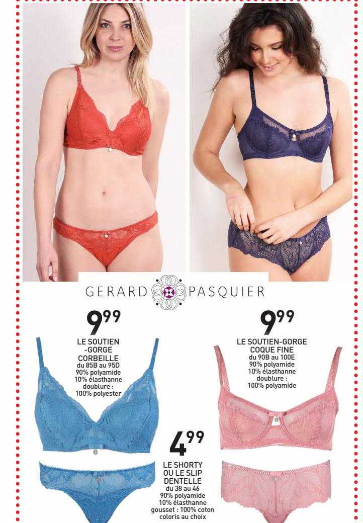 le soutien-gorge corbeille, le soutien-gorge coque fine, le shorty ou le slip dentelle