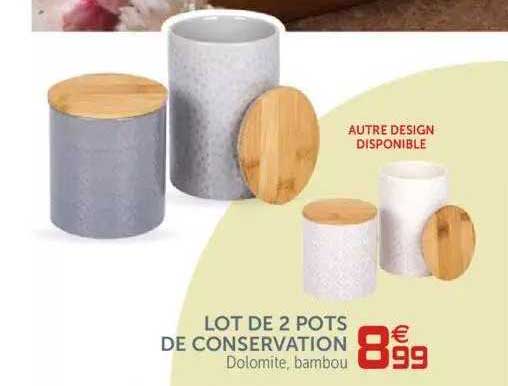 lot de 2 pots de conservation