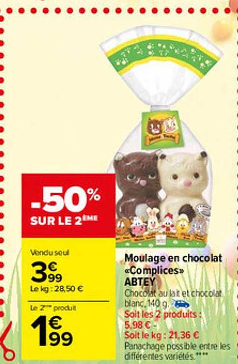 moulage en chocolat "complices" abtey
