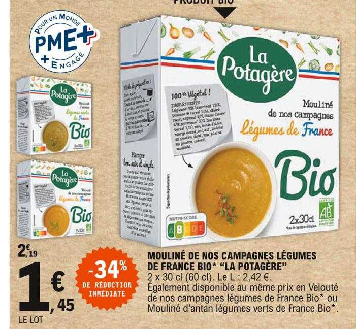 mouliné de nos campagnes légumes de france bio "la potagère"