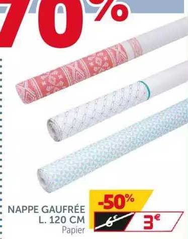 nappe gaufrée l. 120 cm