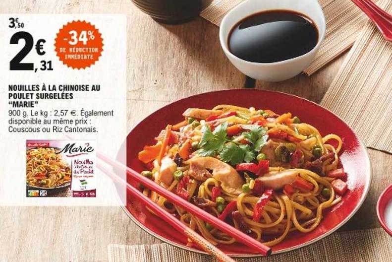 Nouilles à La Chinoise Au Poulet Surgelées "marie"