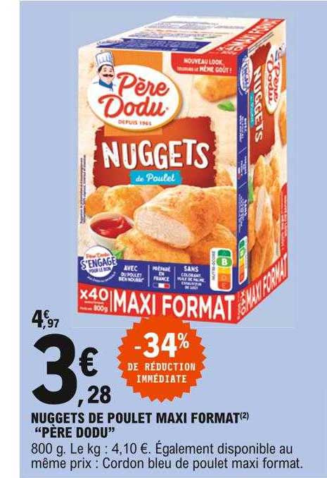 Nuggets De Poulet Maxi Format "père Dodu"