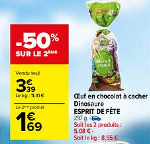 œuf en chocolat à cacher dinosaure esprit de fête