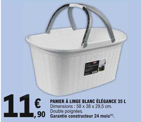 Panier à Linge Blanc élégance 35 L