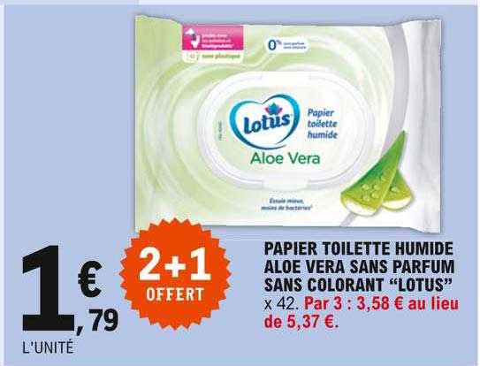 papier toilette humide aloé véra sans parfum san colorant "lotus"